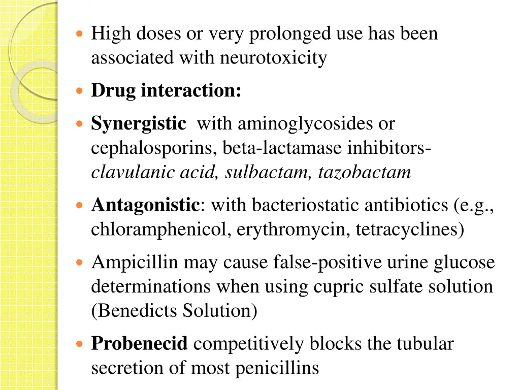 high doses or very prolonged use has been
