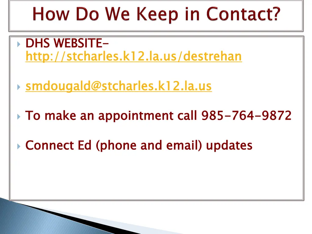 dhs website http stcharles k12 la us destrehan