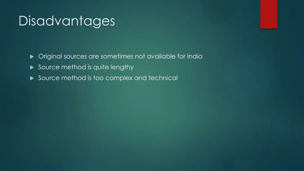 disadvantages