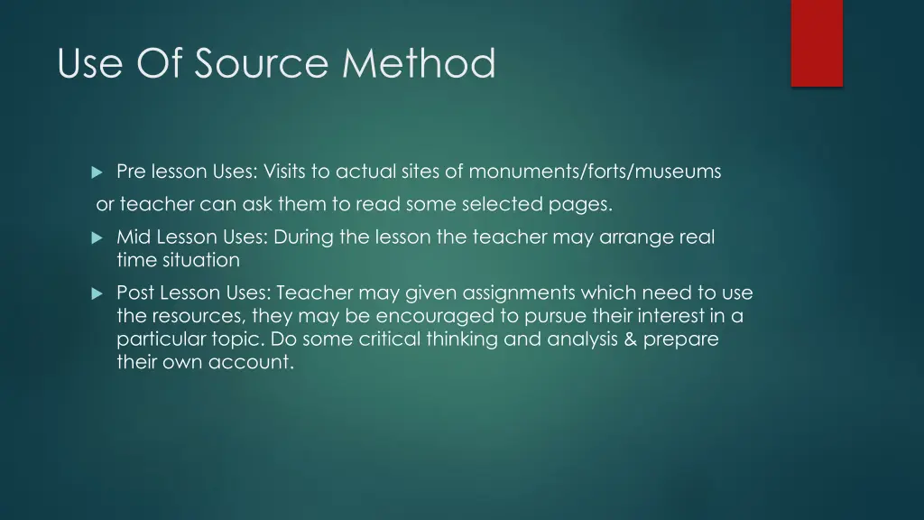use of source method