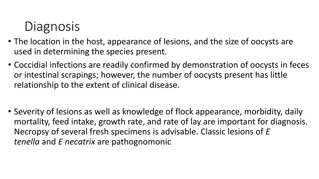 diagnosis the location in the host appearance