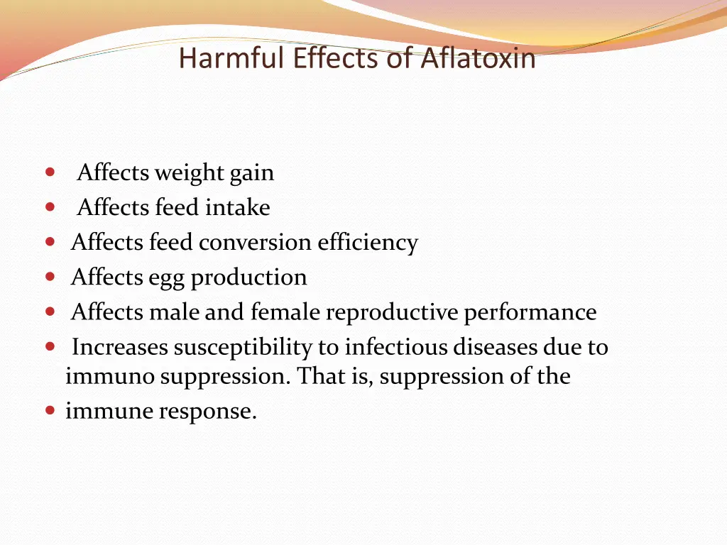 harmful effects of aflatoxin