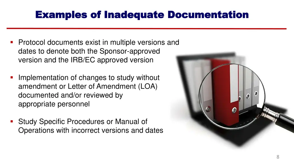 examples of inadequate documentation examples 1