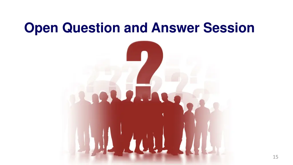 open question and answer session