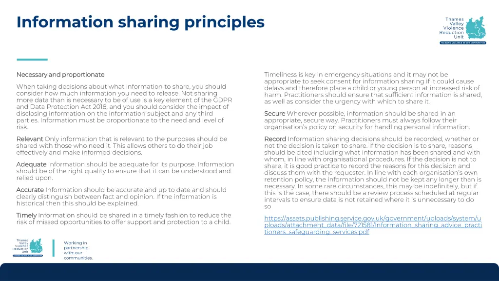 information sharing principles