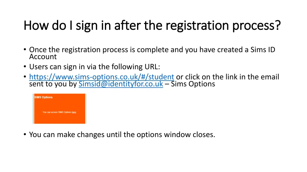 how do i sign in after the registration process