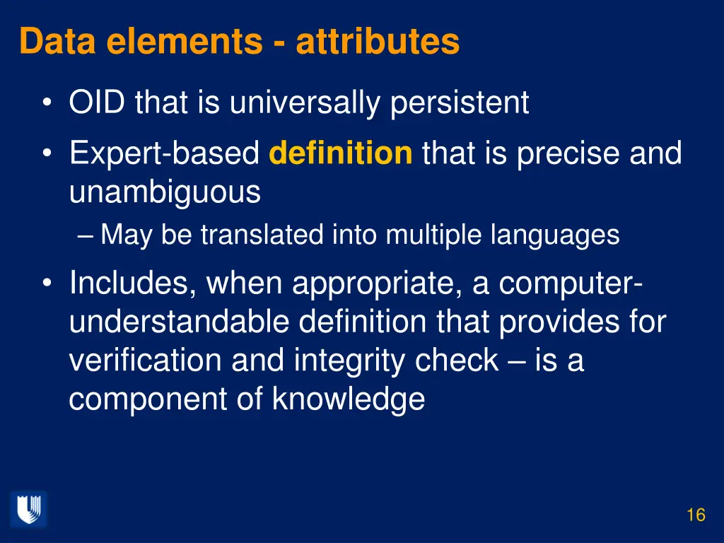 data elements attributes