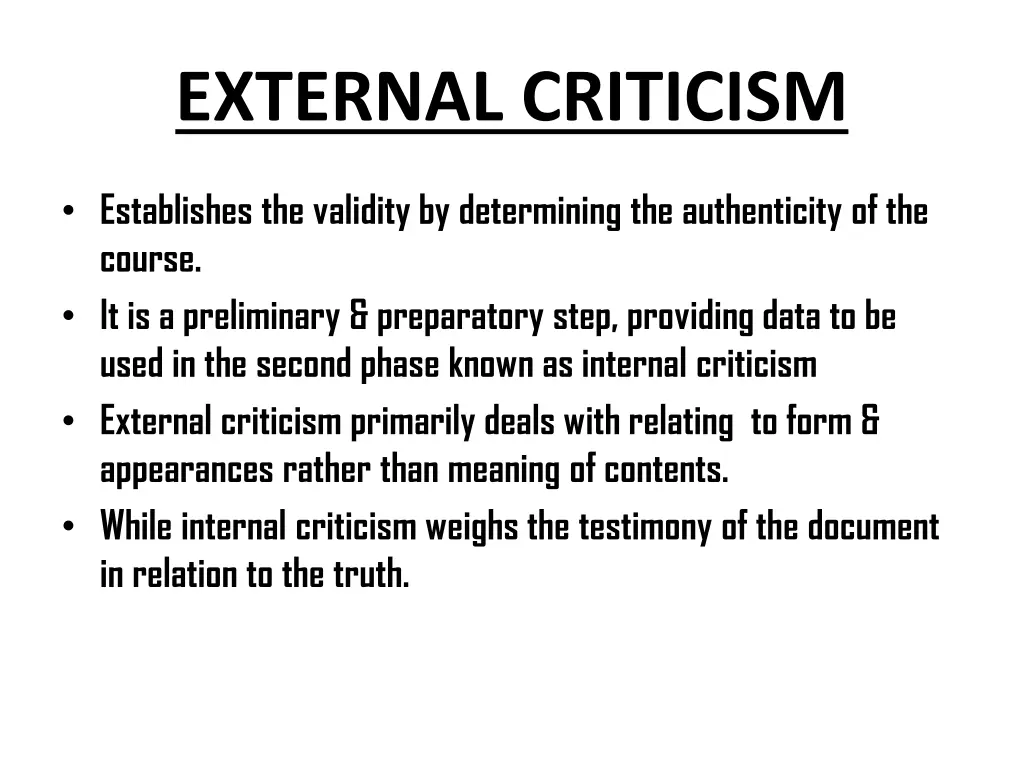 external criticism