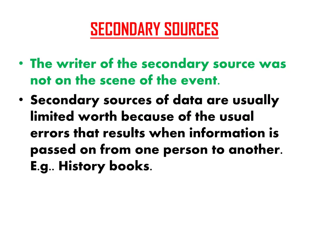 secondary sources