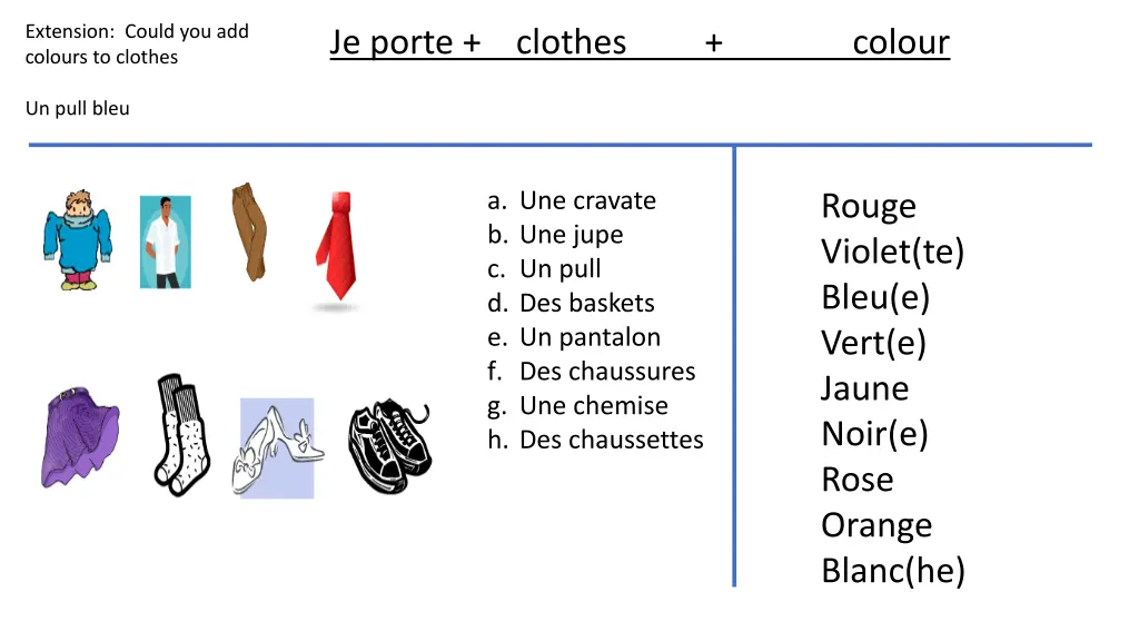 extension could you add colours to clothes