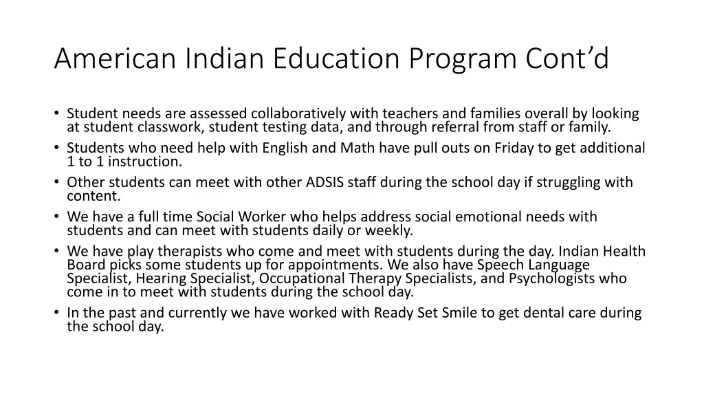 american indian education program cont d 1