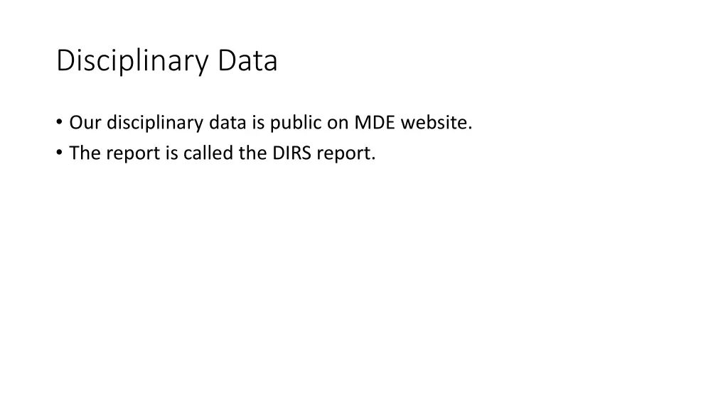 disciplinary data