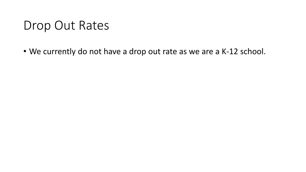 drop out rates