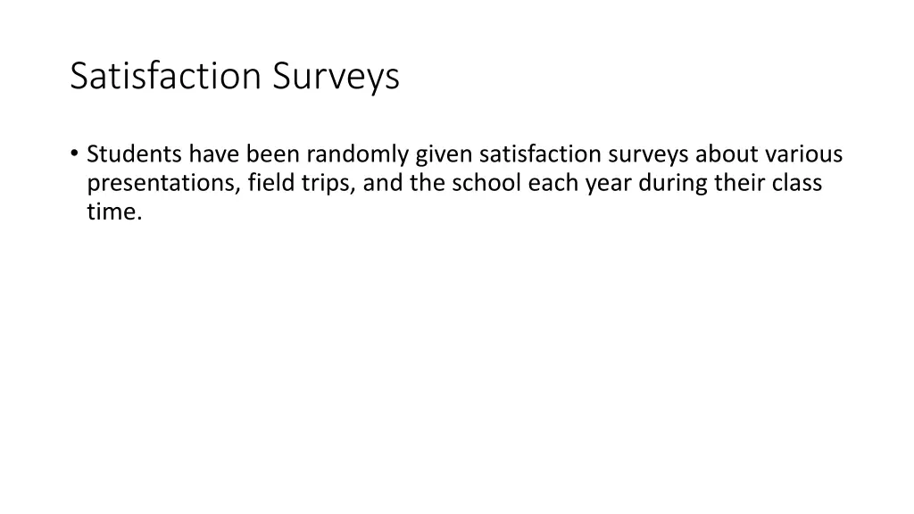 satisfaction surveys