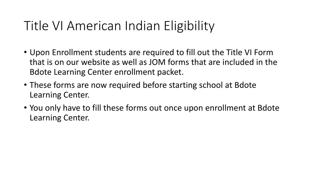 title vi american indian eligibility