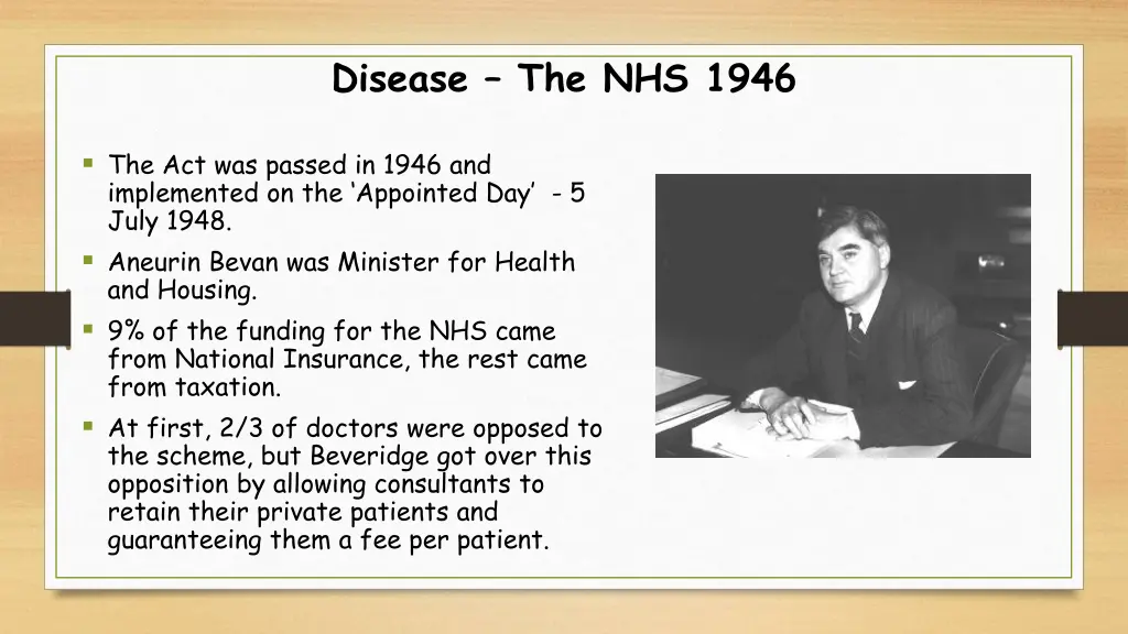 disease the nhs 1946