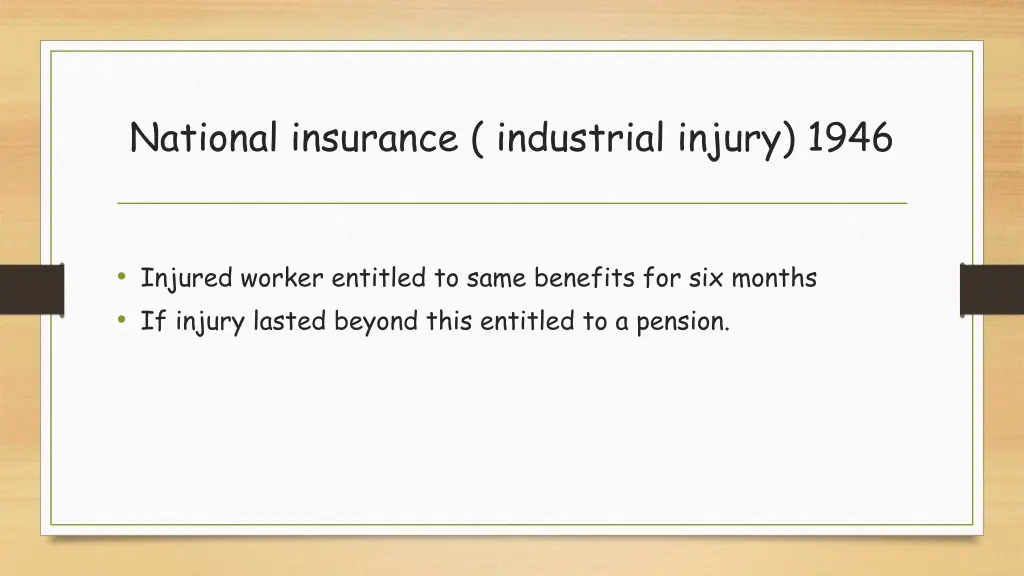 national insurance industrial injury 1946