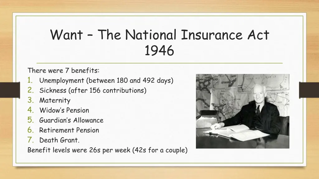 want the national insurance act 1946 1