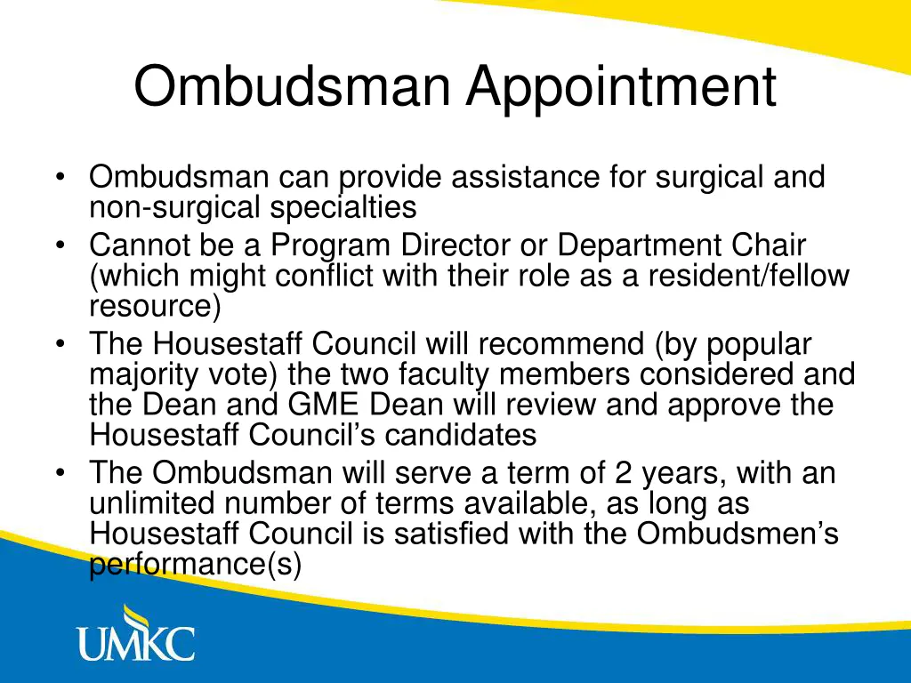 ombudsman appointment