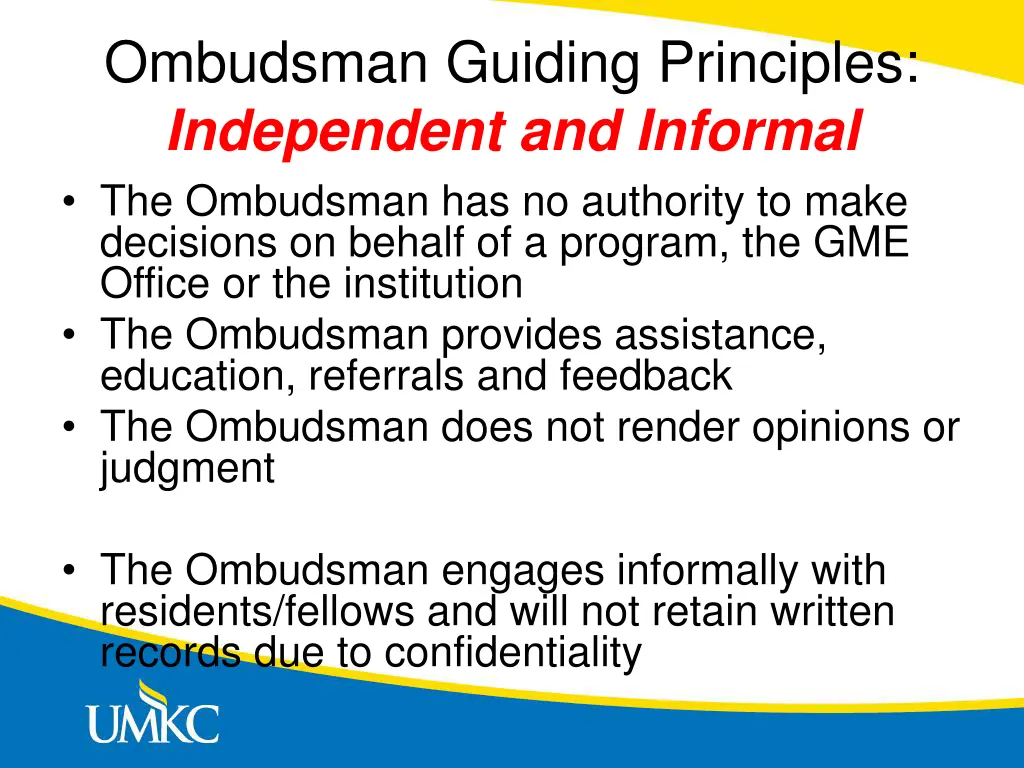 ombudsman guiding principles independent