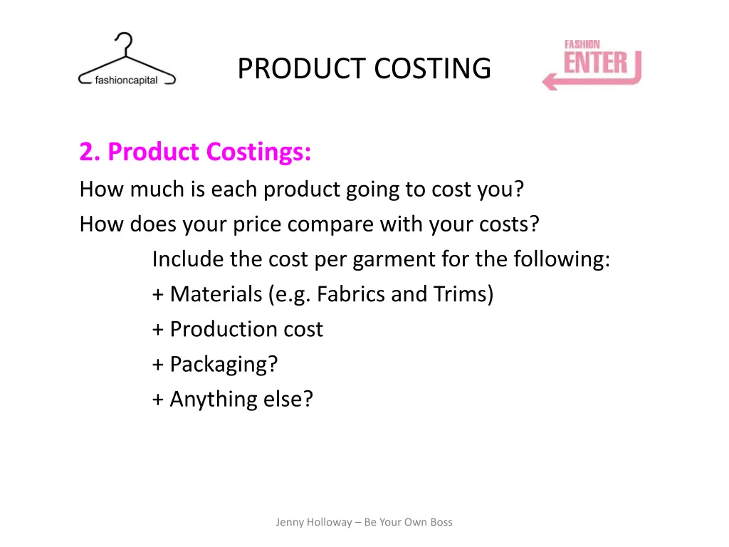 product costing