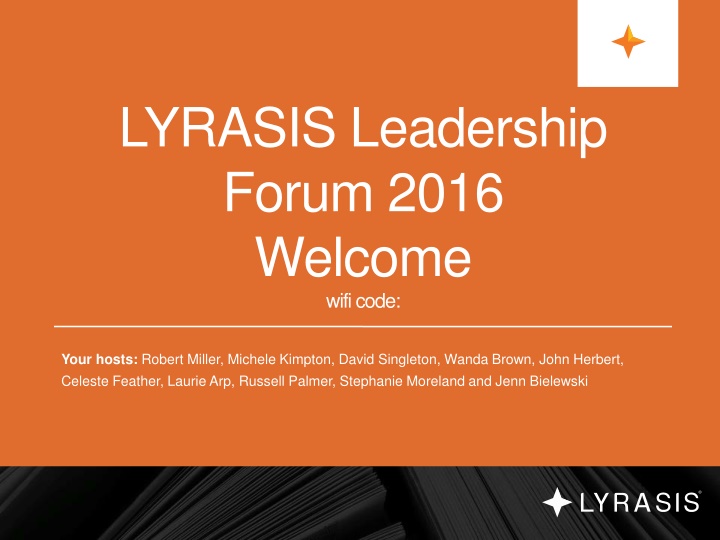 lyrasis leadership forum 2016 welcome wificode