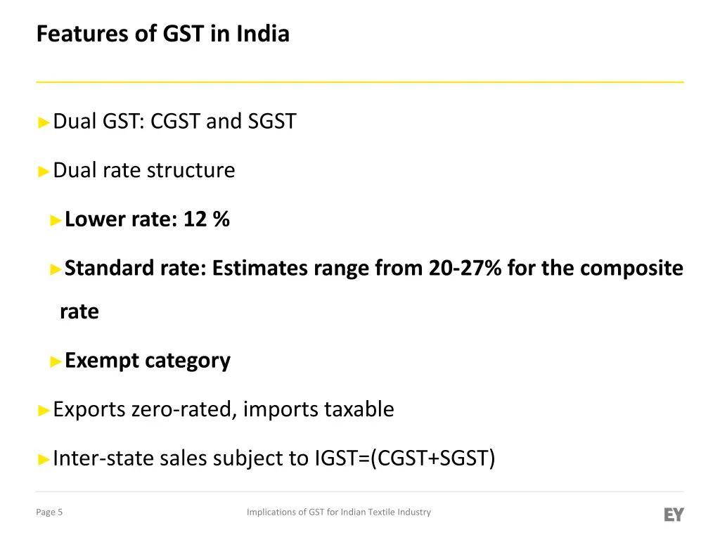features of gst in india