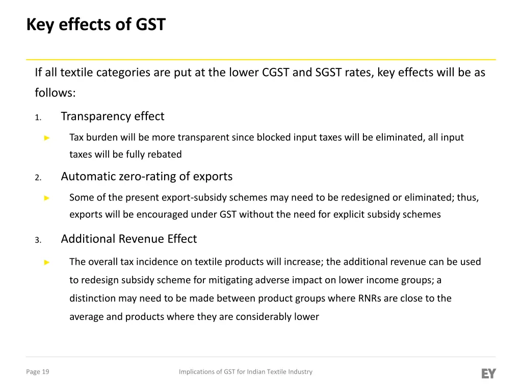 key effects of gst 1