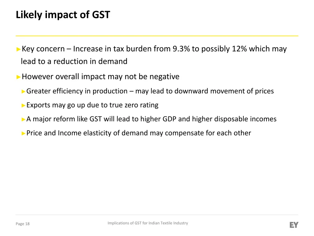 likely impact of gst 1