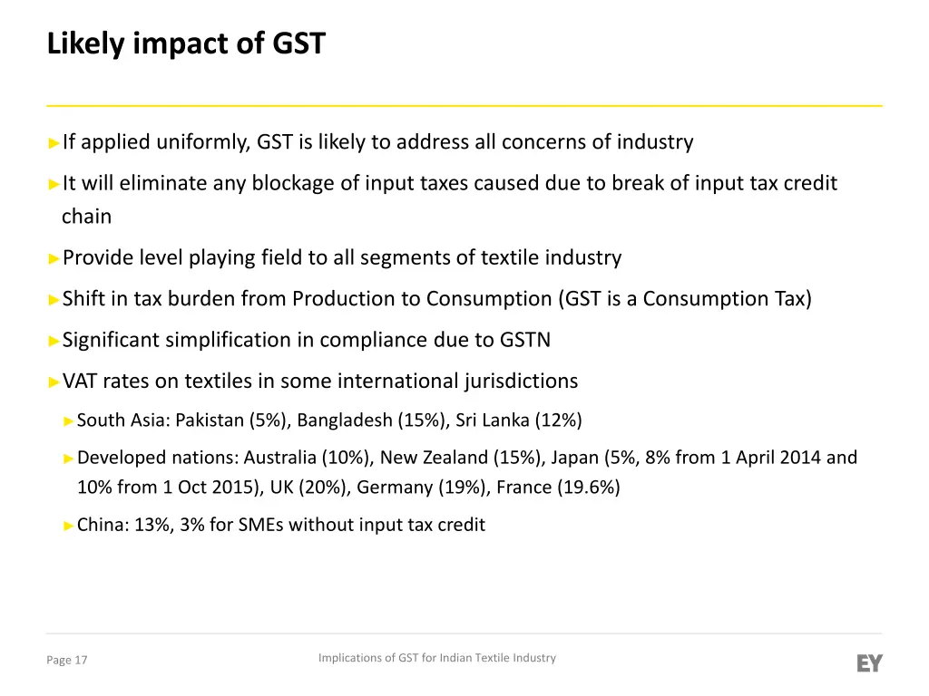 likely impact of gst
