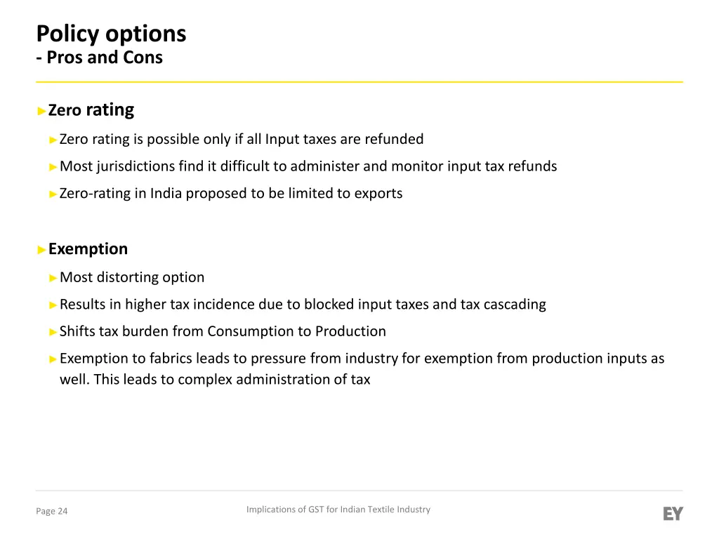 policy options pros and cons