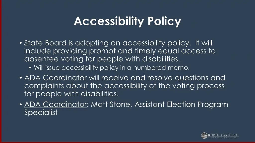 accessibility policy