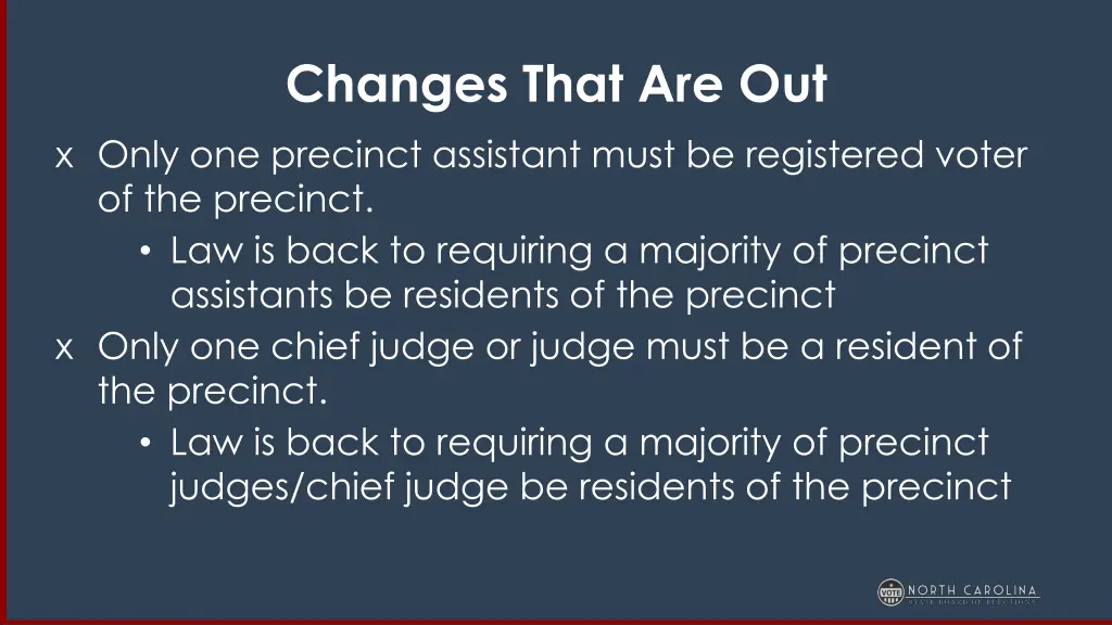changes that are out