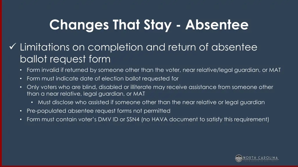 changes that stay absentee 1