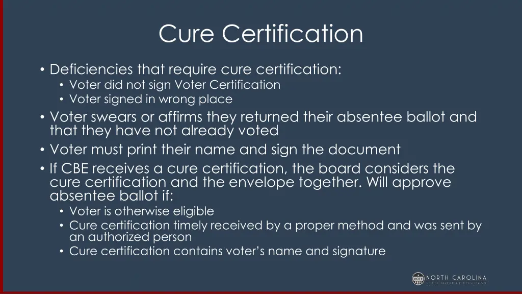 cure certification