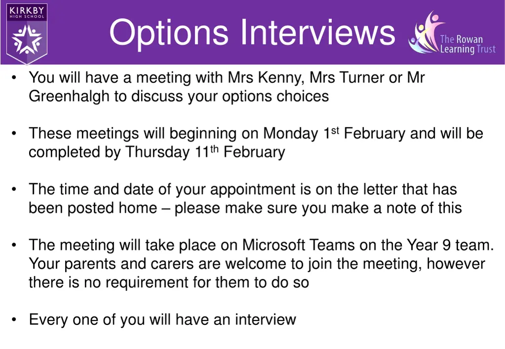 options interviews