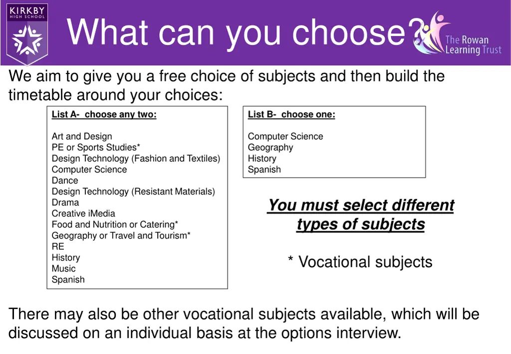 what can you choose