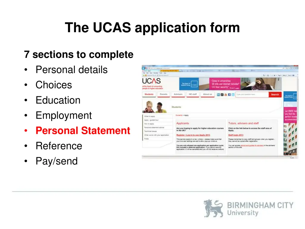 the ucas application form