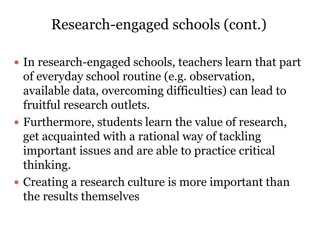 research engaged schools cont