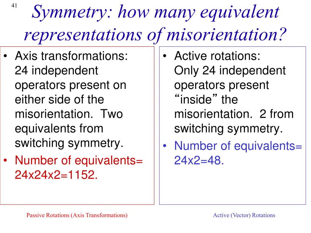 symmetry how many equivalent representations