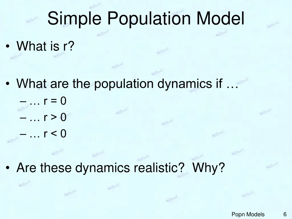 simple population model 5