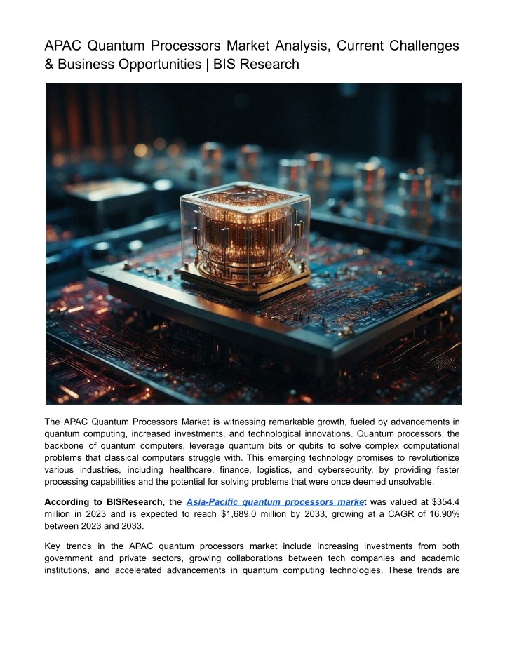 apac quantum processors market analysis current