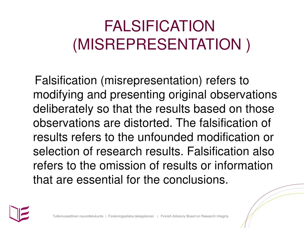 falsification misrepresentation