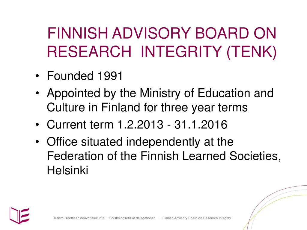 finnish advisory board on research integrity tenk 1