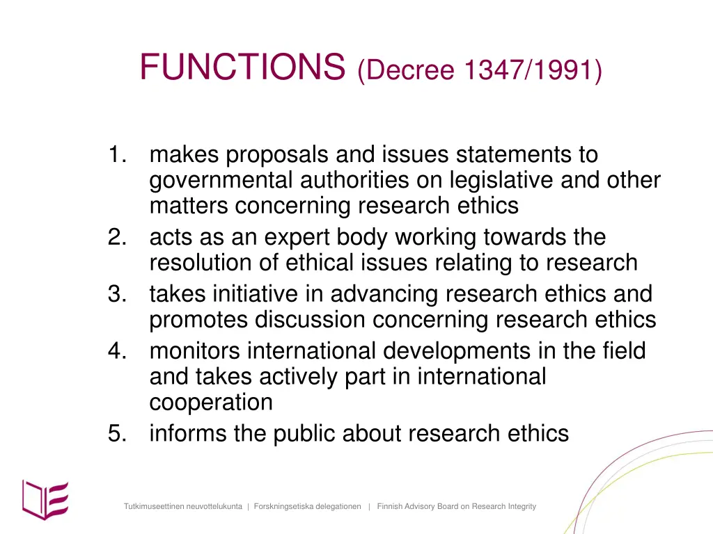 functions decree 1347 1991