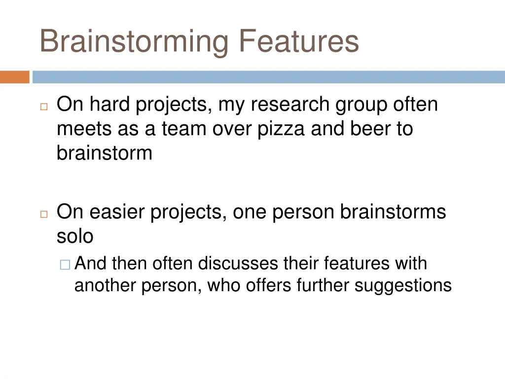 brainstorming features 2