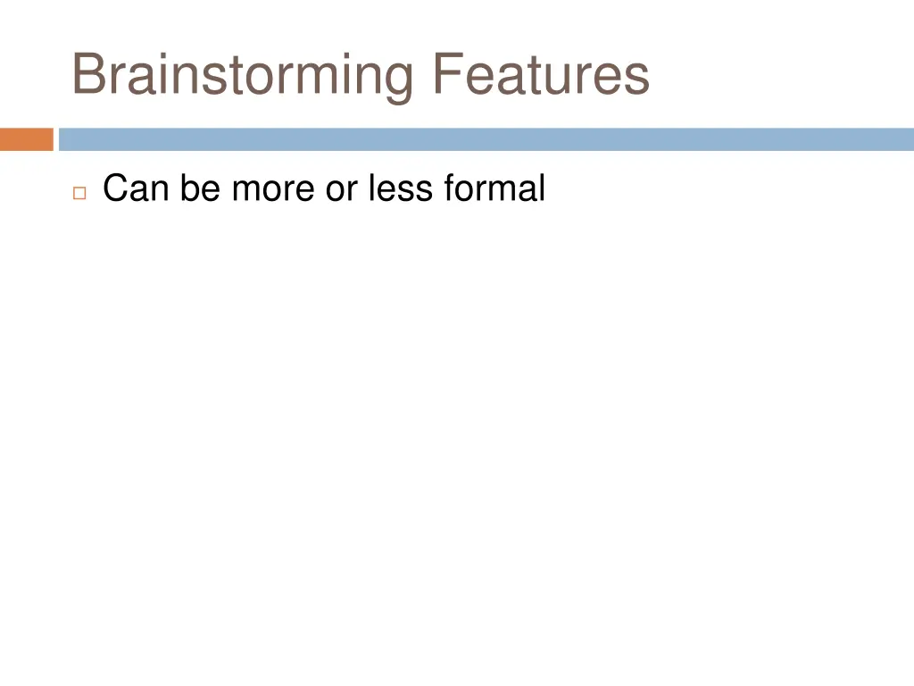 brainstorming features