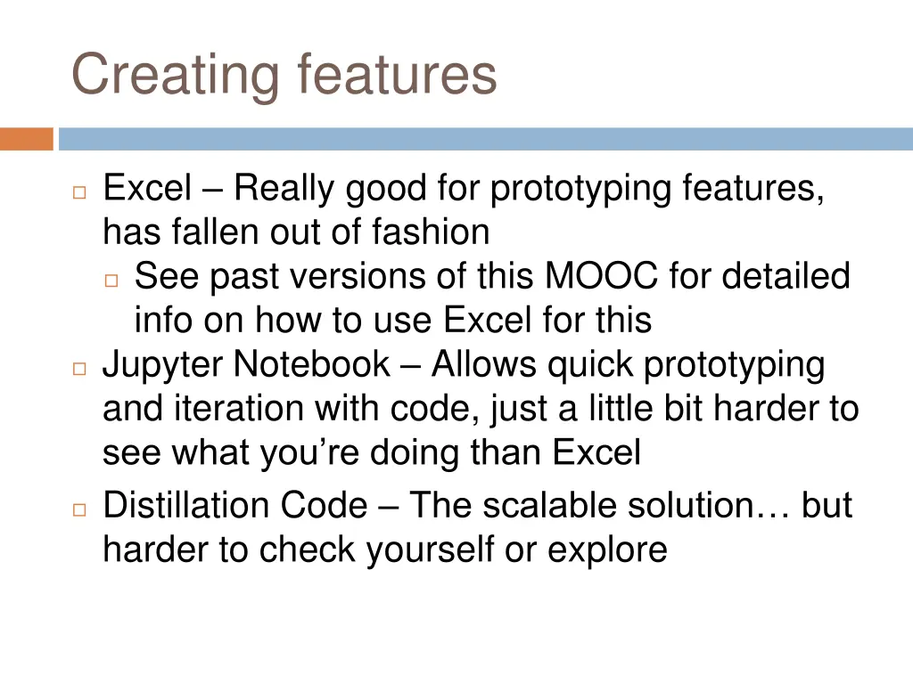 creating features