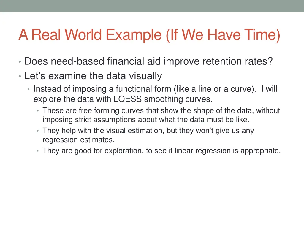 a real world example if we have time
