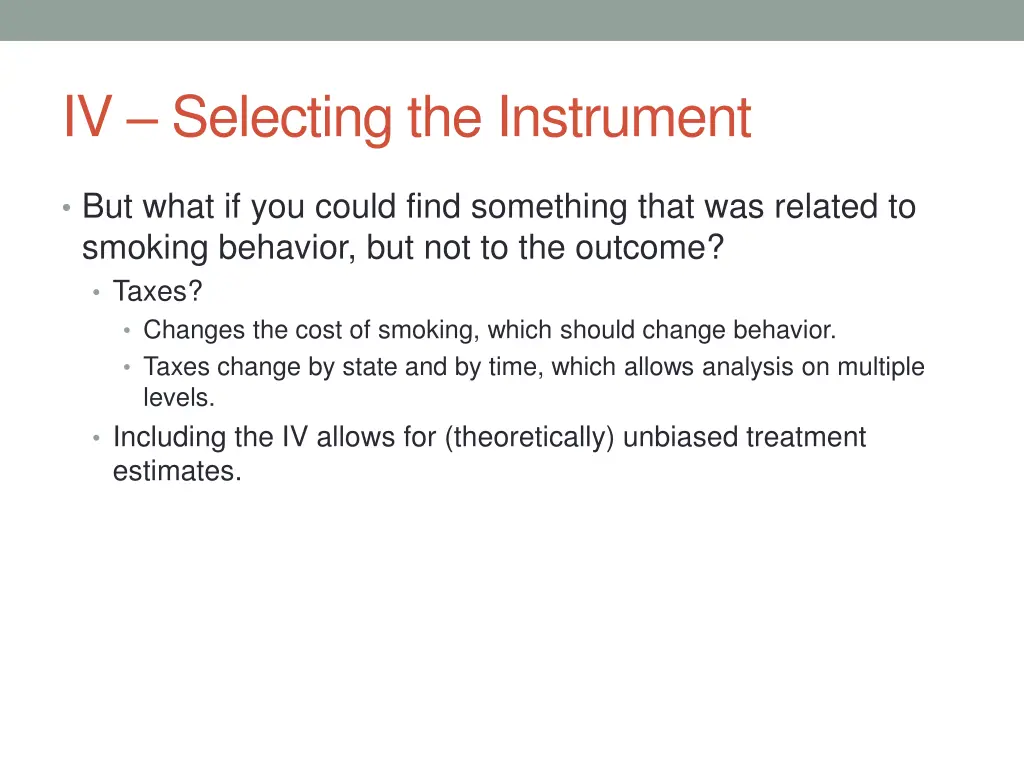 iv selecting the instrument